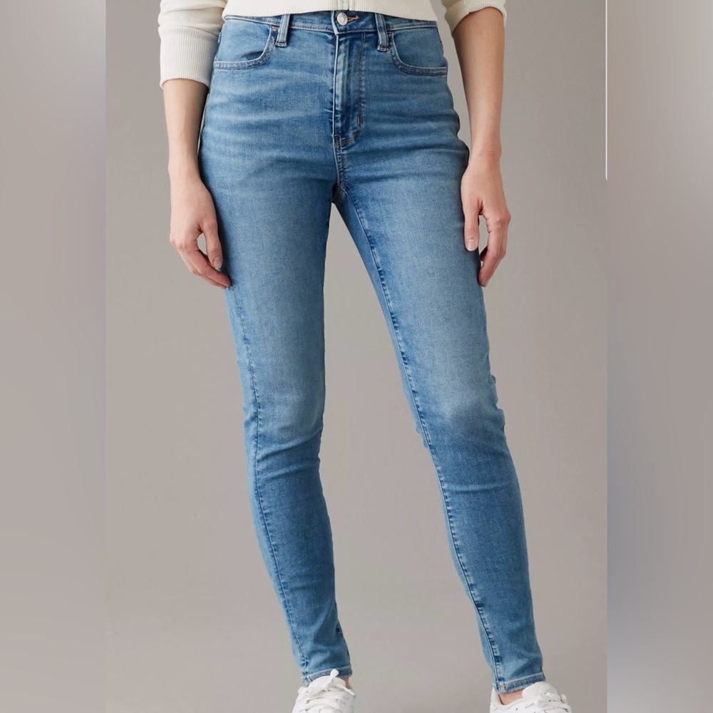 American Eagle Next Level Stretch Super High Rise Jegging Sz 10 Medium Vintage